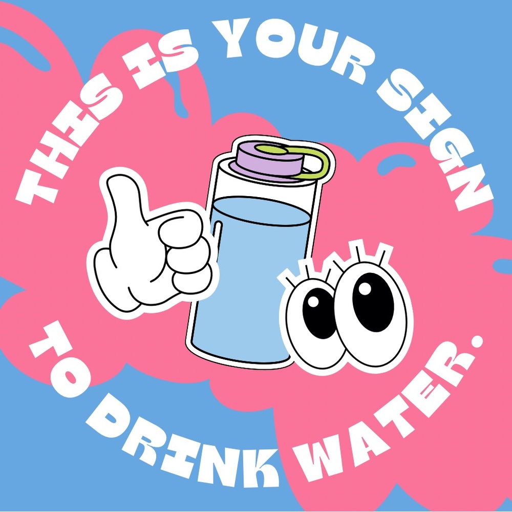 Drink water sticker